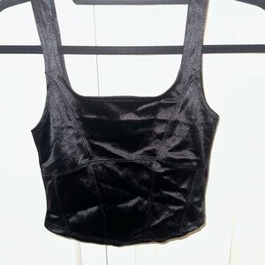 Satin corset style crop top